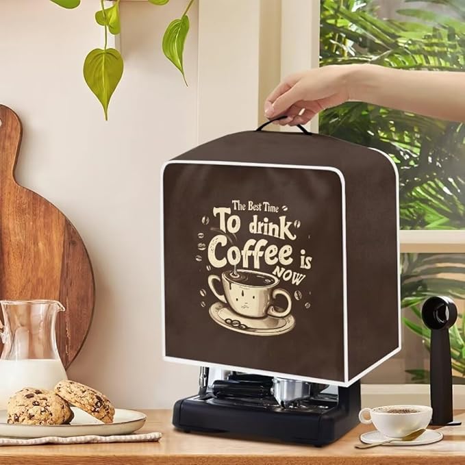 Mumeson Coffee Cup Coffee Maker Cover,Home Kitchen Appliance Cover Stain Dust Resistant Supplies Protect Cover with Handle Modern Design Kitchen Decorations, Large