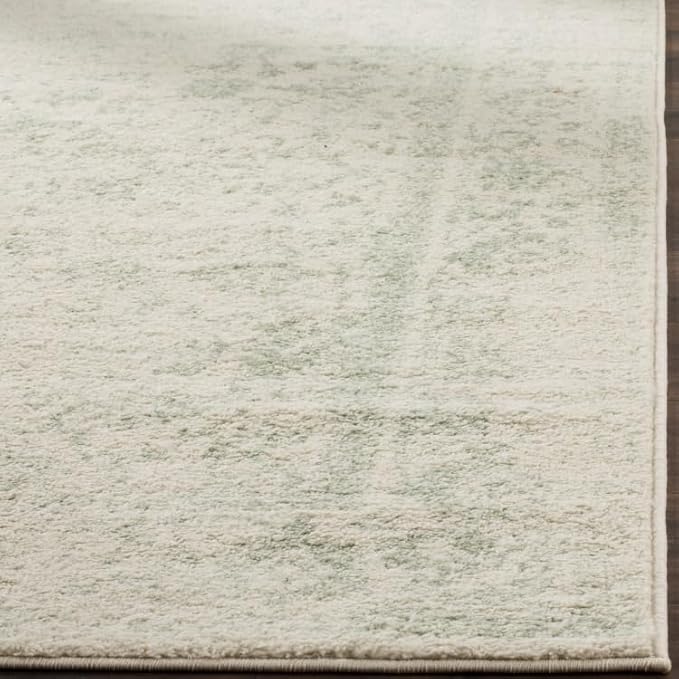 SAFAVIEH Adirondack Collection Area Rug - 3' Round, Ivory & Sage, Distressed Vintage Floral Design, Non-Shedding & Easy to Clean, Ideal for Living Room, Bedroom, Dining Space (ADR109V)