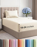 Extra Deep Pocket Twin XL Sheets - 3 Piece Breathable & Cooling Bed Sheets - Hotel Luxury Bed Sheet Set - Soft, Wrinkle Free & Comfy - Easily Fits Extra Deep Mattresses - Deep Pocket Off White Sheets