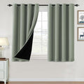 H.VERSAILTEX 100% Blackout Curtains for Bedroom Thermal Insulated Blackout Curtains 45 inch Length Full Light Blocking Window Drapes for Living Room with Black Liner 2 Panels, Cyan