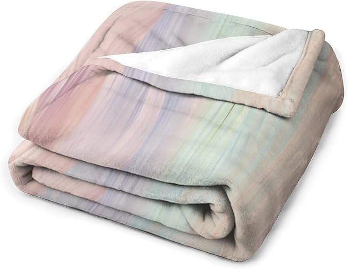 Fashion Gradient Blanket, Modern Abstract Art Colorful Pink Painting Strokes Pattern Soft Warm Cozy Plush Flannel Covers for Livingroom Bedroom Couch Chair Camping Travel Home Decor Tapestry 40x50in
