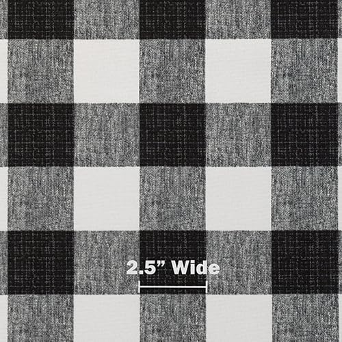 RSH DECOR: Tufted U-Shape Wicker Seat Cushions Set of 2 | 19” x 19” | All-Weather Spun Fabric | Water-Resistant | Outdoor Chair Cushions for Patio Furniture | Black Buffalo Plaid