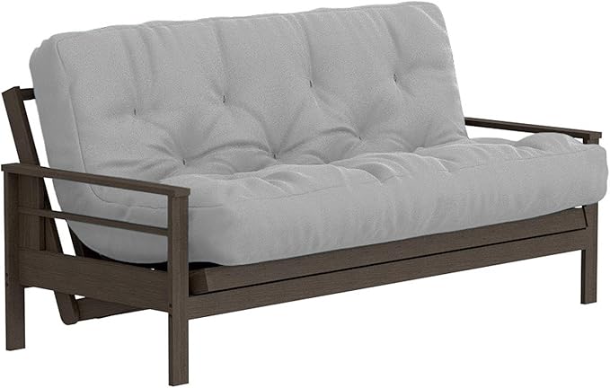 Royal Sleep Products by The Futon Factory 6 inch Foam Futon Mattress - Solid Grey Cover - Queen Size - CertiPUR Certified Foams - Made in USA - Replacement Mattress - (Frame not Included)