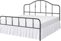 Cottington Lane Ruffled Bed Skirt King Size with Split Corner, Brushed Microfiber Hotel Quality White Dust Ruffle, 16 Inch Drop Gathered Bedskirt, Soft and Stylish, Shrinkage and Fade Resistant