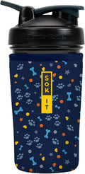 Sok It BotlSok Protein Blender Shaker Bottle Sleeve Insulated Neoprene Cover (Paws and Bones, Fits 24oz Blender)