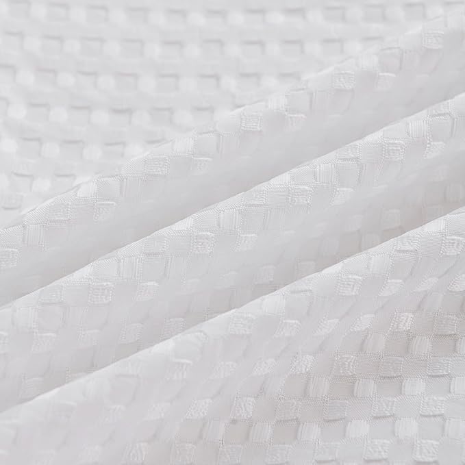 Twin Bed Skirt - 14 Inch Drop with Split Corners, Pleated Waffle Weave Bed Skirt, Tailored Dust Easy Fit, Machine Washable (White, Twin - 14" Drop)