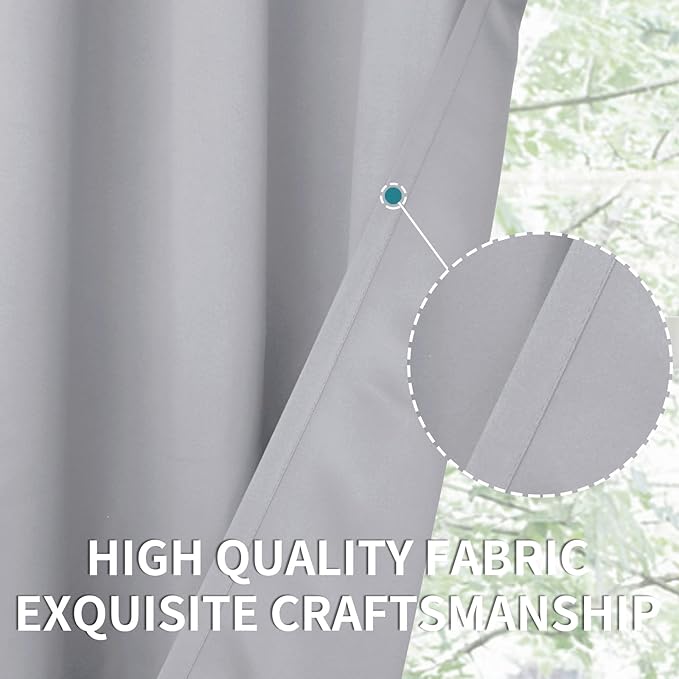 BGment Light Grey Short Curtains 36 Inches Length for Kithchen Window Over Sink - Small Half Window Drapes with Rod Pocket Darkening Privacy for Cafe Front Door Bathroom, 2 Panels, 29 x 36 Inch