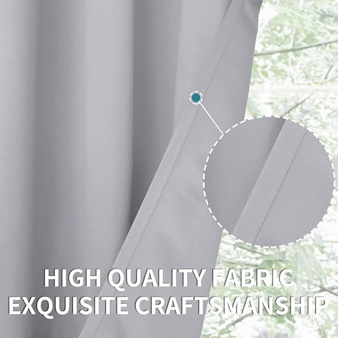 BGment Short Blackout Curtains 45 Inch Length for Kitchen Window - Rod Pocket Drapes Room Darkening Privacy Blinds for Bathroom Bedroom Windows, 2 Panels, 34 x 45 Inch