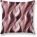 Burgundy Throw Pillow Covers Modern Abstract Ombre Burgundy Striped Decorations for Bedroom Living Room Farmhouse Sofa Pillows Bed Couch 12x12 Inch
