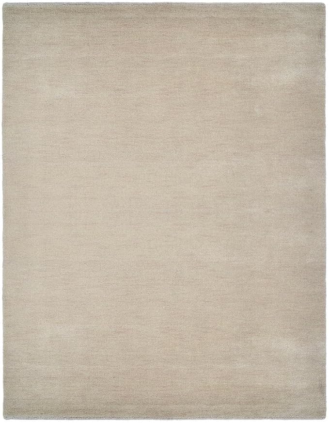 Hand Knotted Loom Wool ECO-Friendly Area Rugs - 3'x5', Rectangle, Beige Color, Solid Plain Design, High Pile Handmade Anti Skid Area Rugs for Living Room, Bed Room (L00111)
