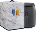 Air Fryer Cover Dust Cover, Dust Protection Insulated Kitchen Appliance Cover with Top Handle and Front Pockets for Women Gift, White Marble