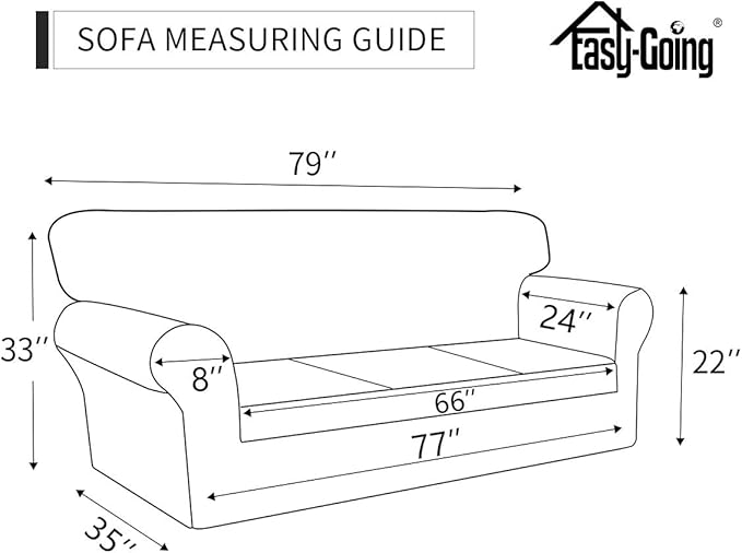 Easy-Going Sofa Slipcover Waterproof Couch Cover for 3 Cushion Couch Sofa Cover Furniture Protector Cover Pets Covers Washable Non-Slip Fabric Pets Kids Children Dog Cat (Sofa, Grey)