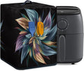 Air Fryer Cover Dust Cover Dust Protection Insulated Kitchen Appliance Cover with Top Handle and Accessories Pockets Gift for Women, Flower Brown Blue