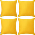 4-Pack Cotton Comfortable Solid Decorative Throw Pillow Case Square Cushion Cover Pillowcase (Cover Only,No Insert)(20x20inch/50x50cm, Yellow)