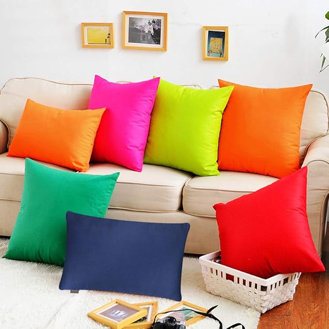 Thmyo 4-Pack 100% Cotton Lumbar Comfortable Solid Decorative Throw Pillow Case Rectangle Cushion Cover Sublimation Blank Pillow Covers Christmas DIY Throw Pillowcase(12x20inch/30x50cm,Midnight Blue)