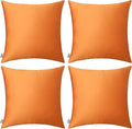 Thmyo 4-Pack 100% Cotton Comfortable Solid Decorative Throw Pillow Cases Square Cushion Cover Pillowcases Thanksgiving DIY Throw Pillow Covers for Sofa Bed Car(20x20 inch/50x50cm,Fall Orange)