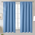 BGment Denim Blue Blackout Curtains 63Inches Length for Bedroom - Rod Pocket Thermal Insulated Room Darkening Window Drapes for Living Room Bathroom, 42 x 63 Inch, 2 Panels