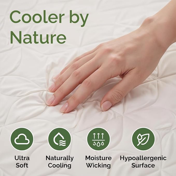Waterproof Cooling Mattress Protector - Mattress Cover King Size Bed - Viscose Made From Bamboo - Soft, Breathable, Noiseless & Washable - Fitted Sheet Style & All Round Protection - (78" x 80") White