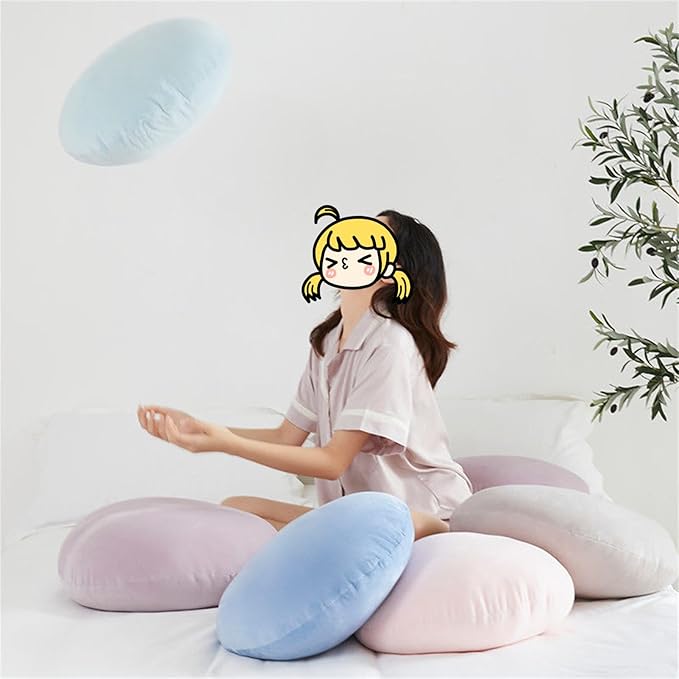 MOJUN Round Throw Pillow, 15.7" Soft Solid Color Home Decorative Round Pillows Sofa Chair Cushion Floor Pillows for Couch Car Living Room Bed, Grass Green