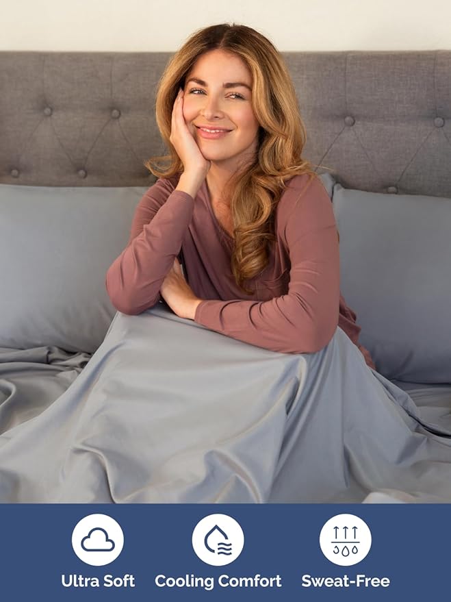 Extra Deep Pocket Twin XL Sheets - 3 Piece Breathable & Cooling Bed Sheets - Hotel Luxury Bed Sheet Set - Soft, Wrinkle Free & Comfy - Easily Fits Extra Deep Mattresses - Deep Pocket Steel Blue Sheets