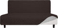 Easy-Going Sofa Slipcover Futon Cover Waterproof Couch Cover Furniture Protector Cover Pets Covers Whole Fabric No Stitching Non-Slip Fabric Pets Kids Children Dog Cat (Futon, Chocolate)