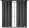 BGment Dark Grey Blackout Curtains 54 Inches Length for Bedroom - Short Thermal Insulated Drapes Room Darkening Blinds with Rod Pocket Privacy for Basement Bathroom, 42 x 54 Inch, 2 Panels