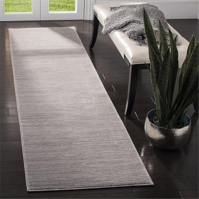 SAFAVIEH Vision Collection Runner Rug - 2'2" x 12', Silver, Modern Ombre Design, Non-Shedding & Easy to Clean, Ideal for Foyer, Hallway, Bedroom (VSN606G)