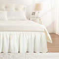 RIMELA Warm White Bed Skirt King Size 15 Inch Drop, Wrap Around Elastic Adjustable Bedskirt, Bed skirting Dust Ruffle for Bed Frame & Box Spring Soft Durable Fabric Machine Washable Easy to Install