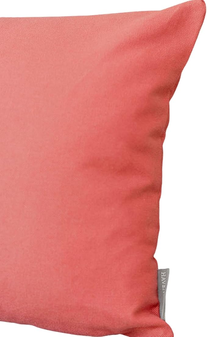 Haven & Glow Decorative Throw Pillow Cover – Square Cushion Case with Zipper | Modern Sofa, Couch & Bed Accent Pillow Covers for Living Room, Bedroom & Home Decor | 18 x 18 Inch – Hot Pink – Pack of 2