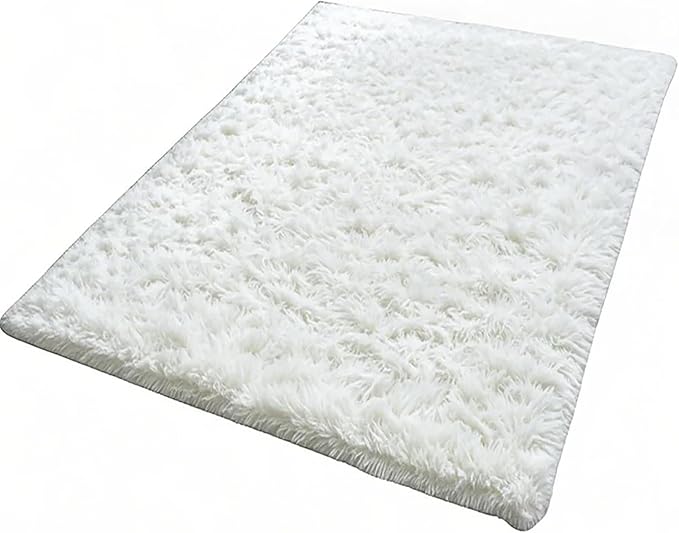 Kate Photography Floor Mats Super Soft PV Fur Rug Fluffy White Plush Area Carpet for Living Room Photography Studio Washable Shaggy Rug 5x10ft
