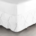 Nestl White Pinch Pleat Cal King Bed Skirt, 14" Drop, Microfiber