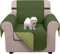 U-NICE HOME Recliner Chair Covers Reversible Chair Cover Pet Covers for Dogs with Elastic Straps Water Resistant Diamond Quilted (23''Recliner Small, Huntergreen/Sage)