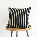 Jonhier Black Striped Boho Throw Pillow Cover, Modern Boucle Textured Square Pillowcase for Sofa Couch Bed, Neutral Farmhouse Accent Decorative Cushion Cover for Living Room Bedroom, 18 x 18 inch