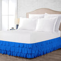 Multi-Ruffle Bed Skirt, Soft Multi Ruffle Bed Skirt Elastic Dust Ruffles with Wrap Around Bed Skirt Easy Fit with 18 Inch Drop 100% Cotton 800 Thread Count Bed Skirt (Full, Royal Blue)