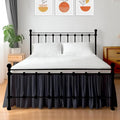 Shreem Linen Ruffled Bed Skirt with Split Corners, Gathered Style, 100% Microfiber, 18-Inch Drop, Dust Ruffle Bedskirt with Platform, Queen, Dark Grey