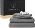 Egyptian Cotton Sheets Full Size 4PCS 1000 Thread Count Sateen Weave Soft Breathable 16-Inch Deep Pocket （Full,Dark Grey）