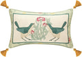 patdrea Designer Rectangle Throw Pillow Covers,Farmhouse Linen with Green Floral Pattern Pillows Cover,Decorative Lumbar Pillowcases Cushion for Bed Living Room Outdoor Car,12"x20"