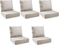 Outdoor Cushion Set for Furniture Patio Furniture, UV Resistant, Water Resistant - 6 Inch Thick Foam Garden Cushions– 22x24 Inch Patio Seat Covers for Chair/Sofa/Couch | Beige | 5-Pack |
