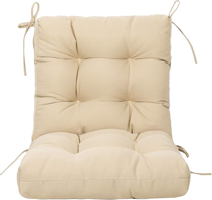 ARTPLAN Seat/Back Outdoor Chair Cushion,Set of 4 Patio Chair Cushion with Tie,Tufted Replacement for Patio Furniture,20x20x4 Inches,4 Count