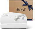 REST® Evercool®+ Cooling Sheet Set, Full Size, Arctic White, Breathable Bed Sheets for Hot Sleeper and Night Sweats, with Pillowcases, with Ionic+ Self-Cleaning Silver Yarn for Sensitive Skin, 4PCS