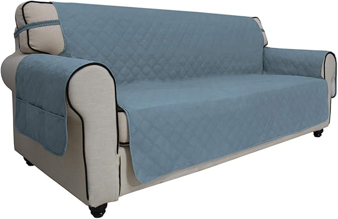 Easy-Going Sofa Slipcover Oversized Sofa Cover Waterproof Couch Cover Furniture Protector Cover Pets Covers Washable Non-Slip Fabric Pets Kids Children Dog Cat (Oversized Sofa, Light Blue)