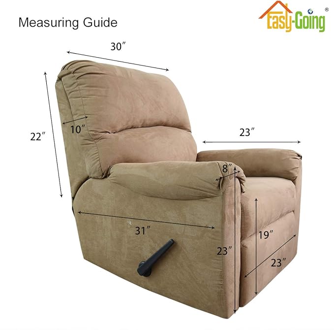 Easy-Going Recliner Chair Slipcover Reversible Sofa Cover Water Resistant Couch Cover Furniture Protector with Elastic Straps for Pets Dog (Recliner 22 inch, Brown/Beige)