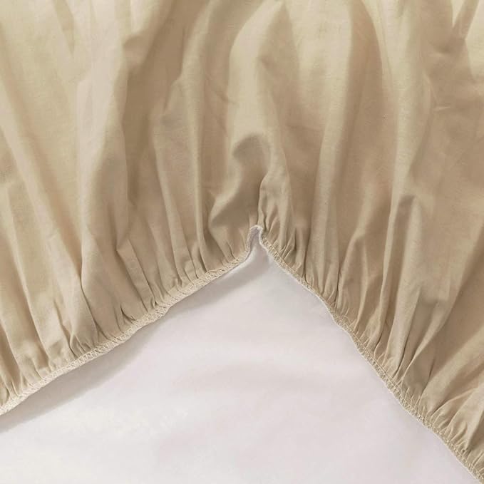 Simple&Opulence Belgian Linen Bed Skirt with Classic 14 inch Tailored Drop Dust Ruffle, Easy Fit Breathable Premium Natural Flax- Pleated Linen, Queen