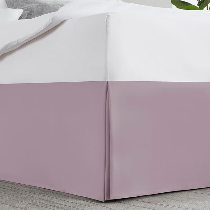 Nestl Dusty Purple Bed Skirt Cal King Size - Cal King Bed Skirt 14 Inch Drop - Brushed Microfiber Bed Skirts - Hotel Quality Pleated Bed Skirt - Shrinkage & Fade Resistant