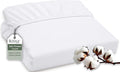 ROYALE LINENS 300 Thread Count 100% Long Staple Combed Cotton Fitted Sheet Twin XL - Super Soft Deep Pocket Bottom Sheet - Fitted Sheets Only - Elastic Sheets (Twin XL, White)
