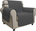 Easy-Going Sofa Slipcover Chair Cover Waterproof Couch Cover Washable Sofa Cover Non-Slip Fabric Furniture Protector with Pocket for Pets Covers Pets Kids Children Dog Cat (Chair, Dark Gray)