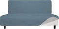 Easy-Going Sofa Slipcover Futon Cover Waterproof Couch Cover Furniture Protector Cover Pets Covers Whole Fabric No Stitching Non-Slip Fabric Pets Kids Children Dog Cat (Futon, Light Blue)