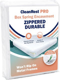 CleanRest PRO Box Spring Encasement - Ultimate Defense Against Allergens, Dust Mites, and More - Water Resistant, MicronOne Allergen Barrier, Zip-N-Click (Full)