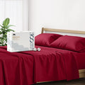 Mayfair Linen 500 Thread Count 100% Cotton Sheets King Size Bed Set - 4 PC King Bed Sheet Set (Burgundy) Soft, Cooling, Sateen 16" Deep Pocket Bedsheet for Hot Sleepers (Fits 18" Mattress)