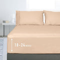 Sunflower Queen Fitted Sheet, 1-Piece Extra Deep Pocket Fitted Bottom Sheet 22", 100% Cotton Sateen Soft Breathable, Light Khaki